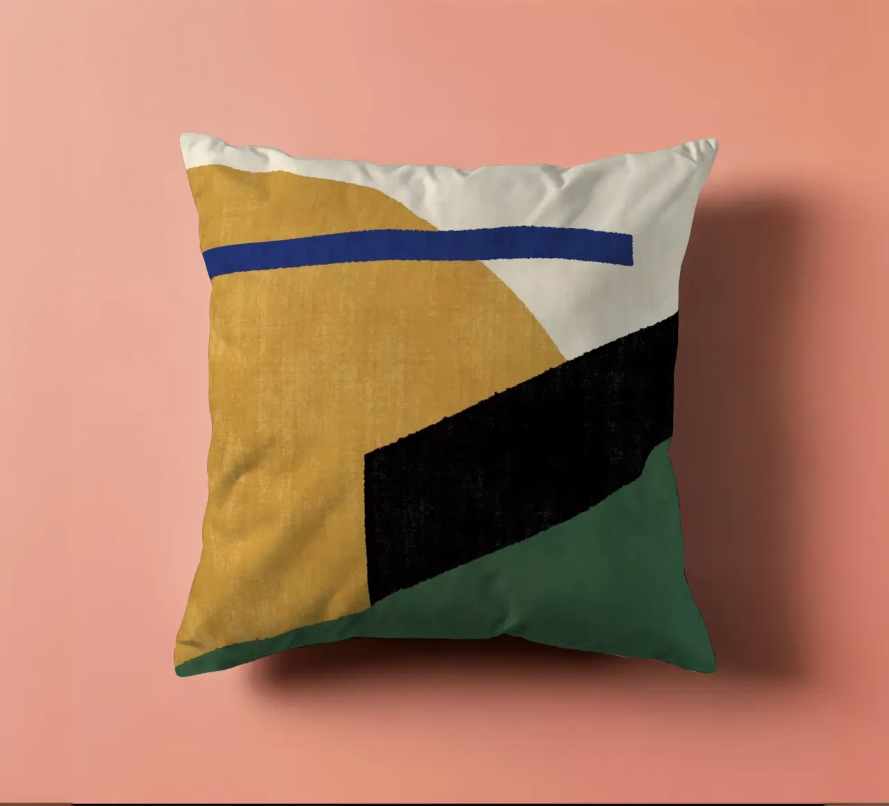 Geometrico Compo 1 Filet Landscape - Verde oro cuscino da MoonlightPrint