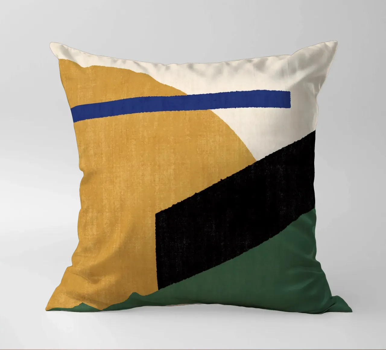 Geometrico Compo 1 Filet Landscape - Verde oro cuscino da MoonlightPrint