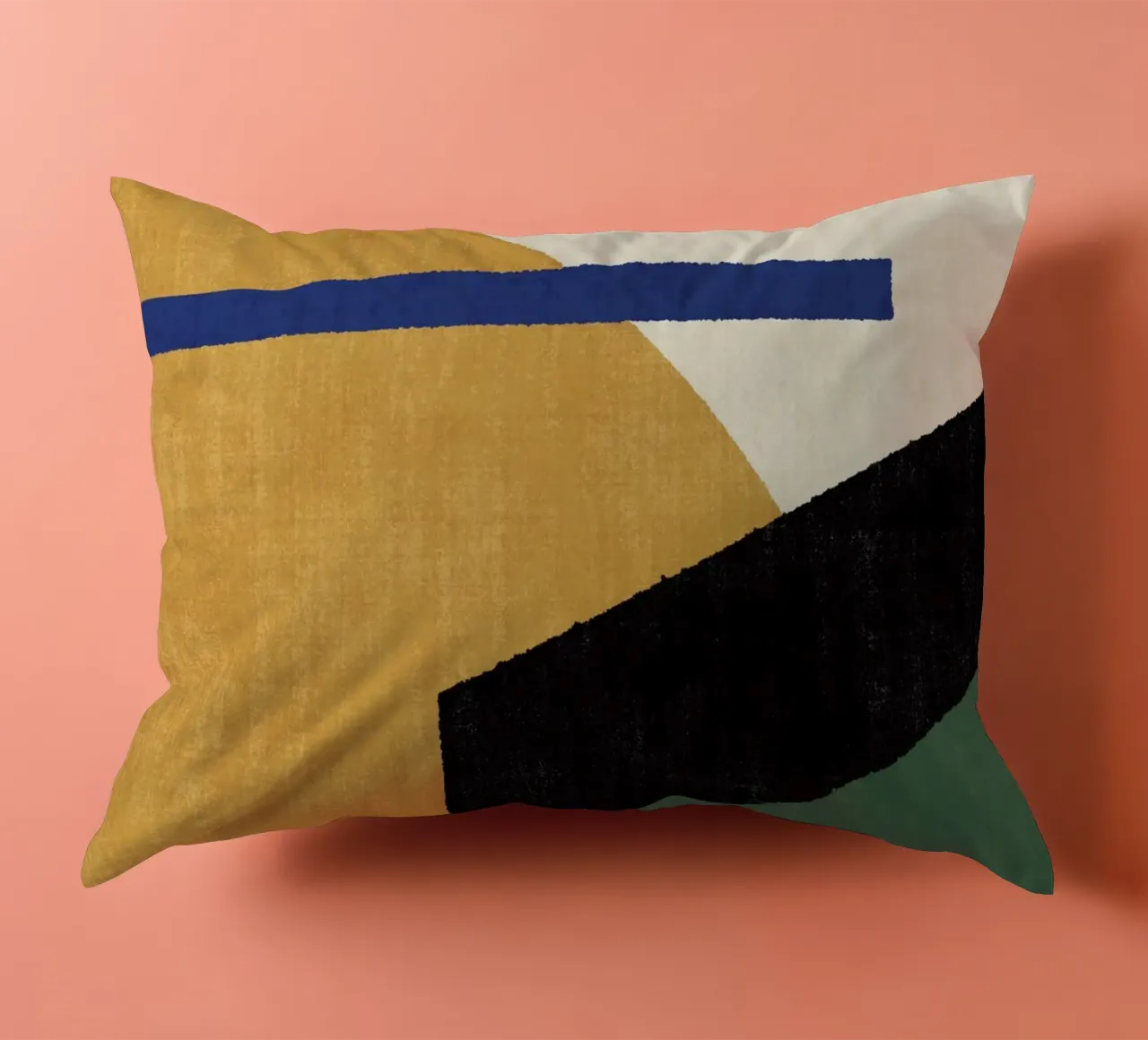 Geometrico Compo 1 Filet Landscape - Verde oro cuscino da MoonlightPrint