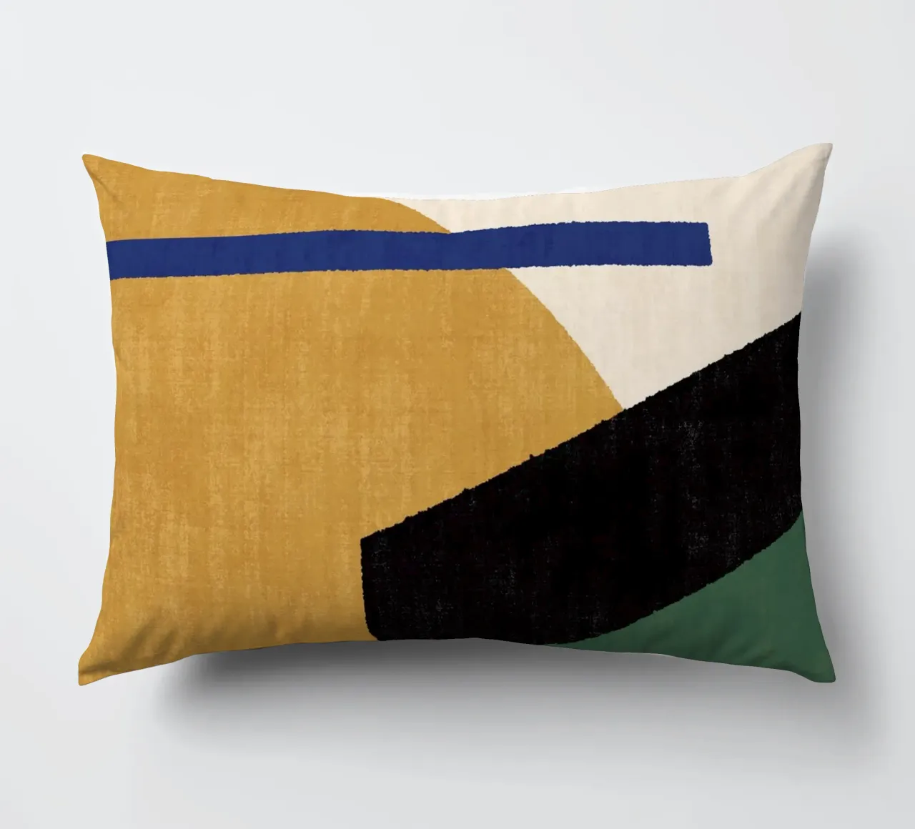Geometrico Compo 1 Filet Landscape - Verde oro cuscino da MoonlightPrint