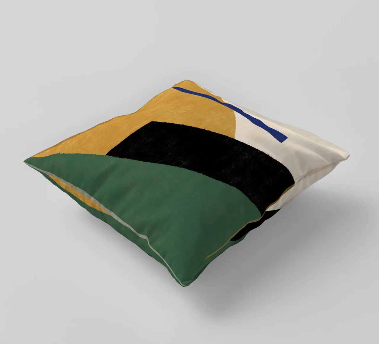 Geometrico Compo 1 Filet Landscape - Verde oro cuscino da MoonlightPrint