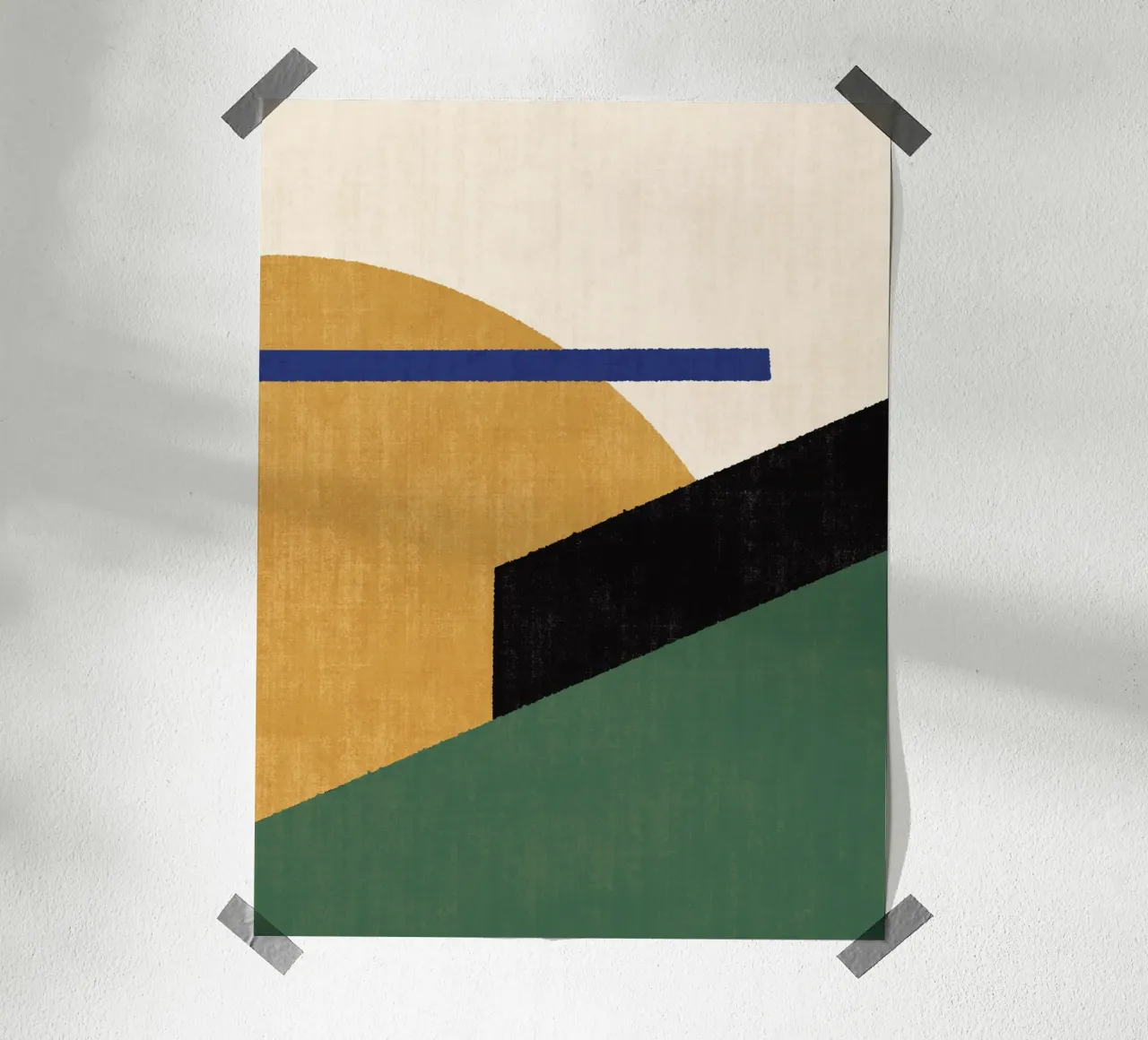 Compo géométrique 1 Filet Paysage - Vert doré poster de MoonlightPrint