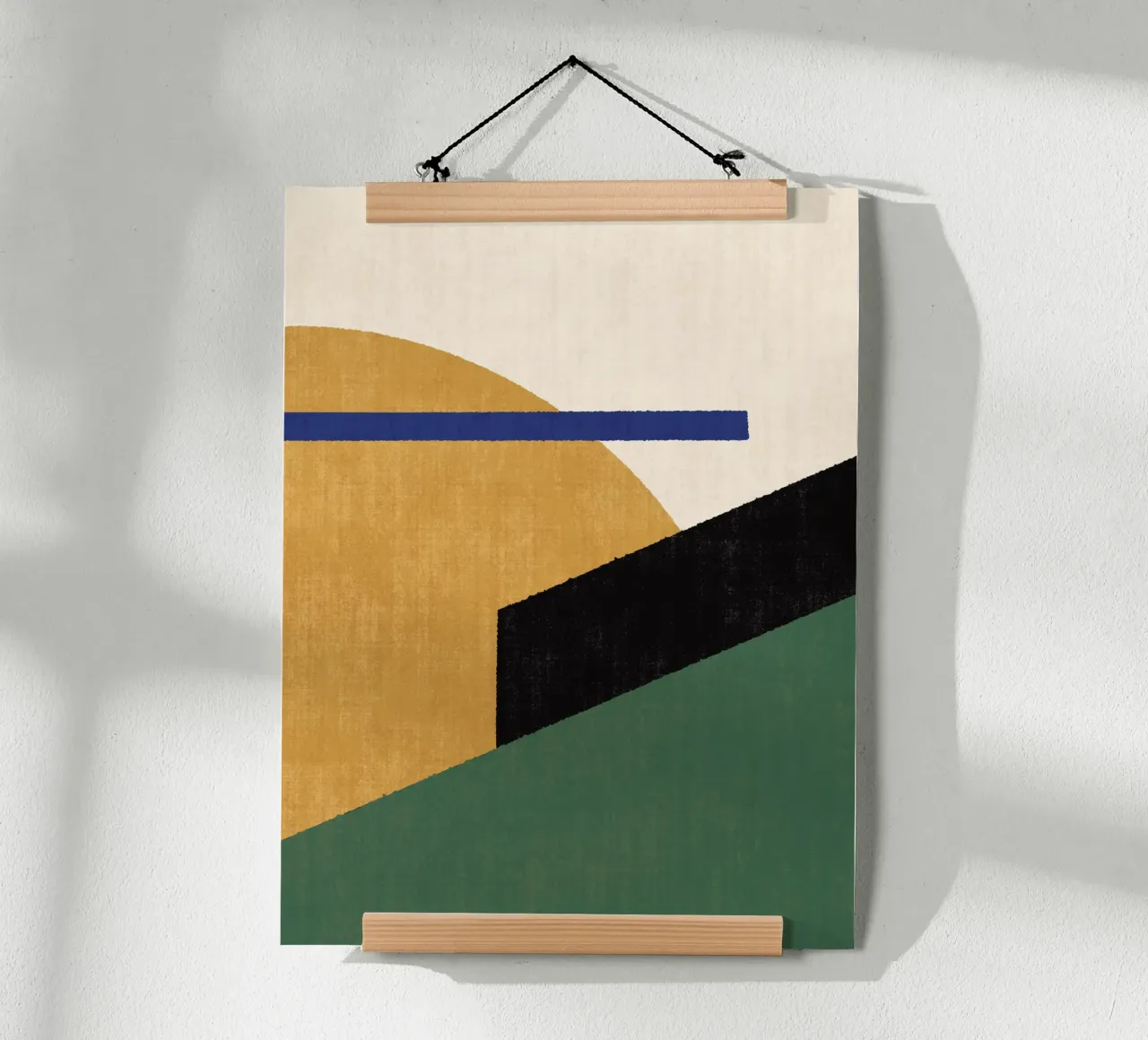 Compo géométrique 1 Filet Paysage - Vert doré poster de MoonlightPrint