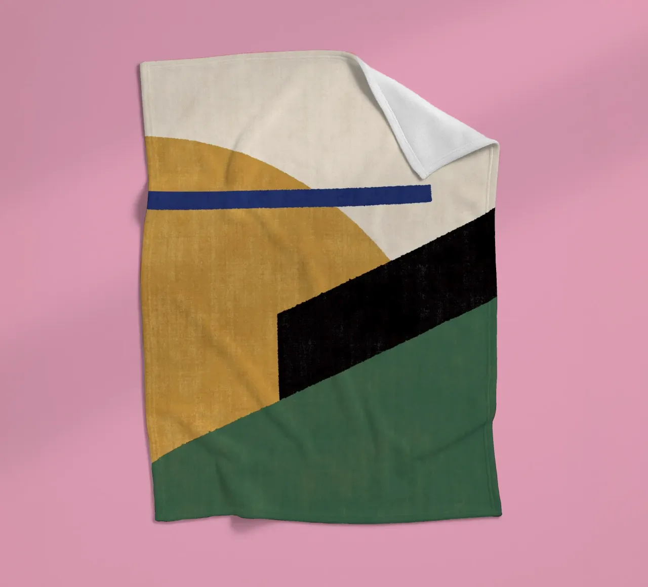 Geometrico Compo 1 Filet Landscape - Verde oro coperta in pile da MoonlightPrint
