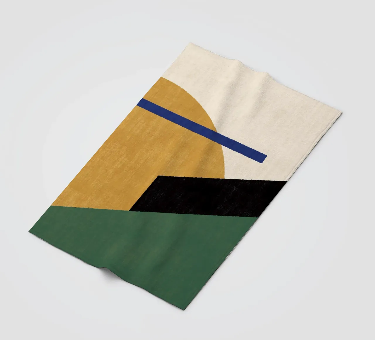 Geometrico Compo 1 Filet Landscape - Verde oro coperta in pile da MoonlightPrint