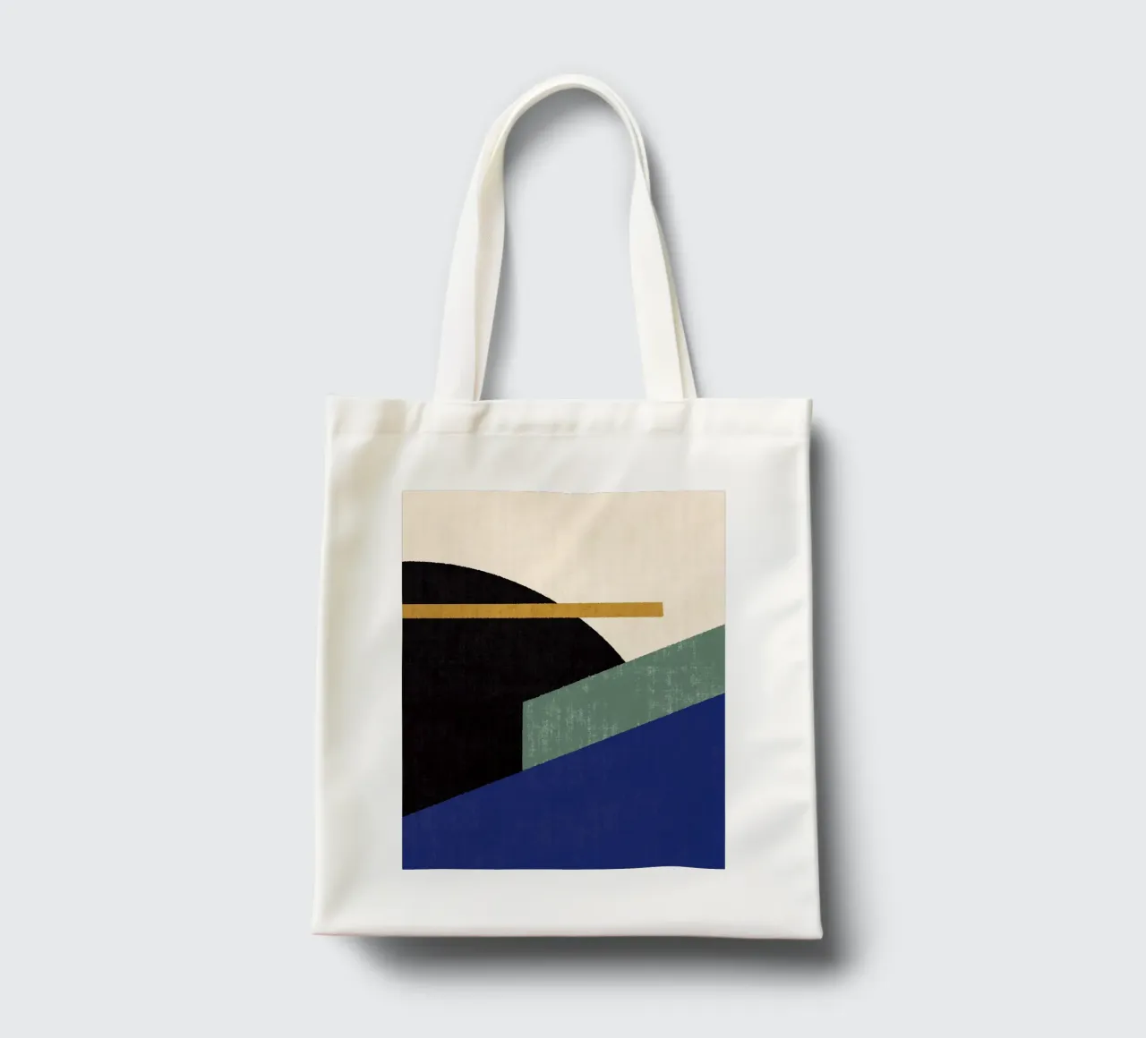 Compo Geometrico 1 Filetto Paesaggio - Blu Verde borsa in juta da MoonlightPrint