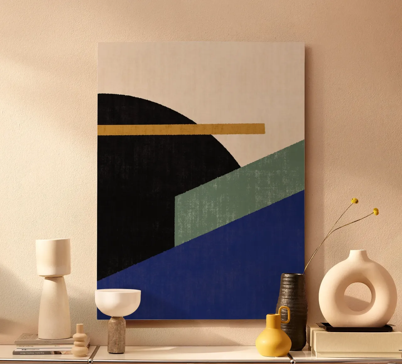 Compo Geometrico 1 Filetto Paesaggio - Blu Verde alluminio dibond da MoonlightPrint