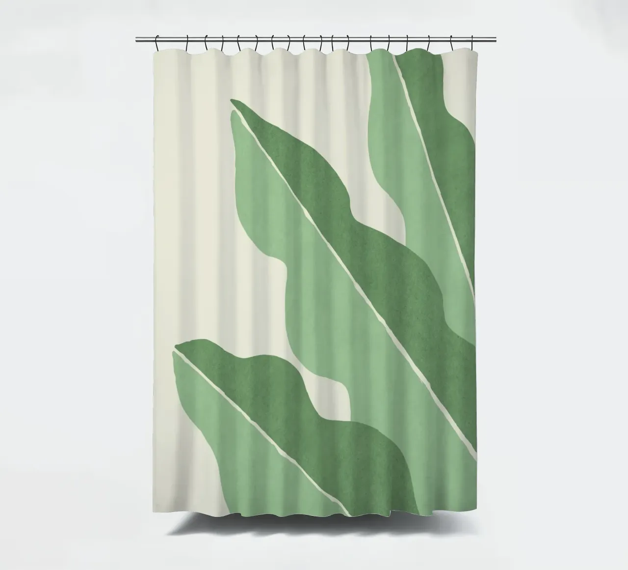 Color Block Abstract Leaf - Green shower curtain by MoonlightPrint