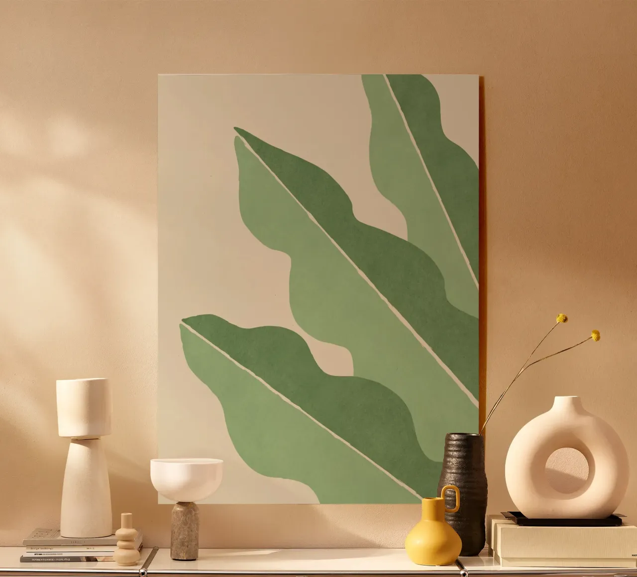 Foglia astratta a blocchi di colore - Verde plexiglass da MoonlightPrint