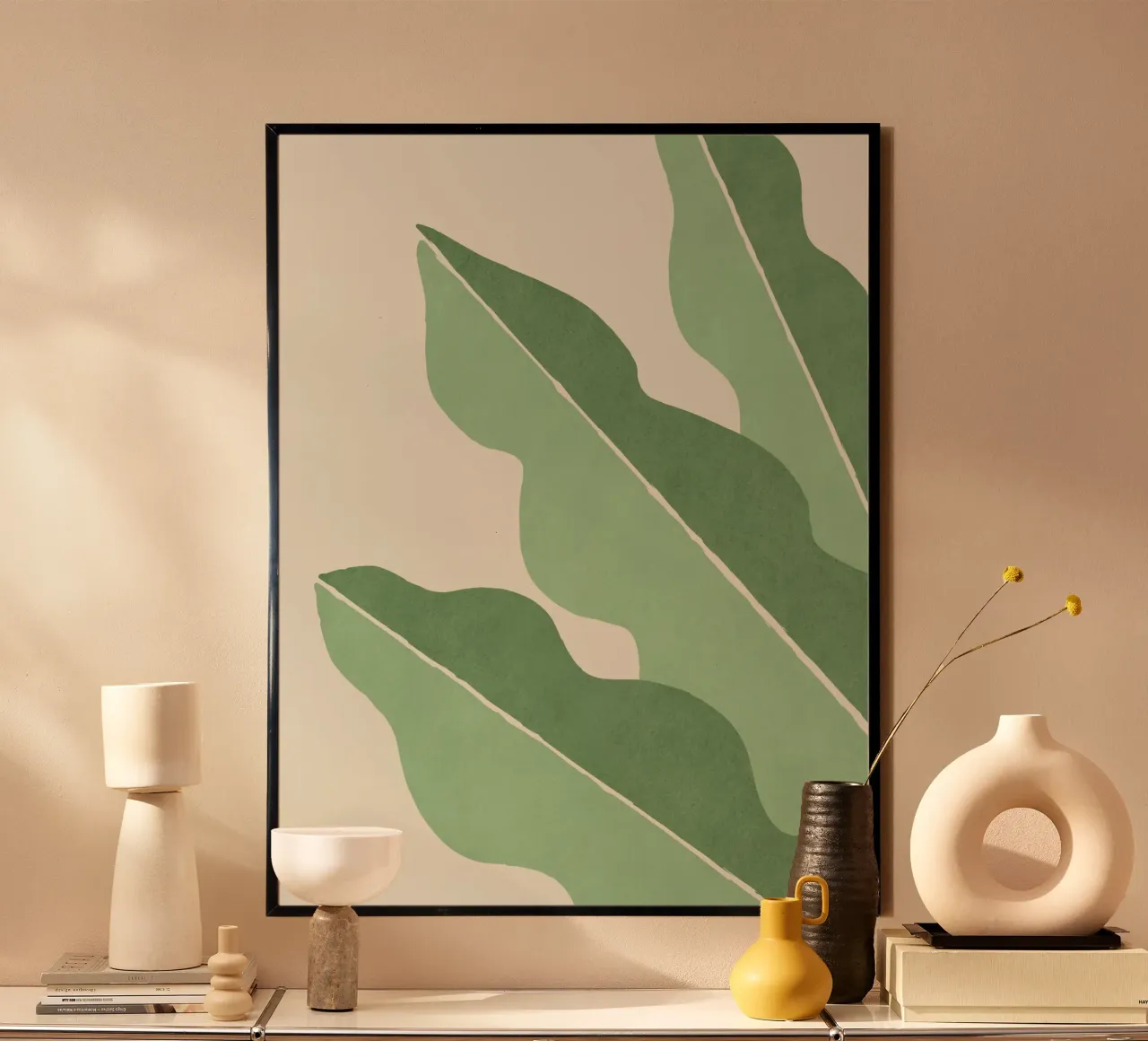 Color Block Abstract Leaf - Green poster by MoonlightPrint