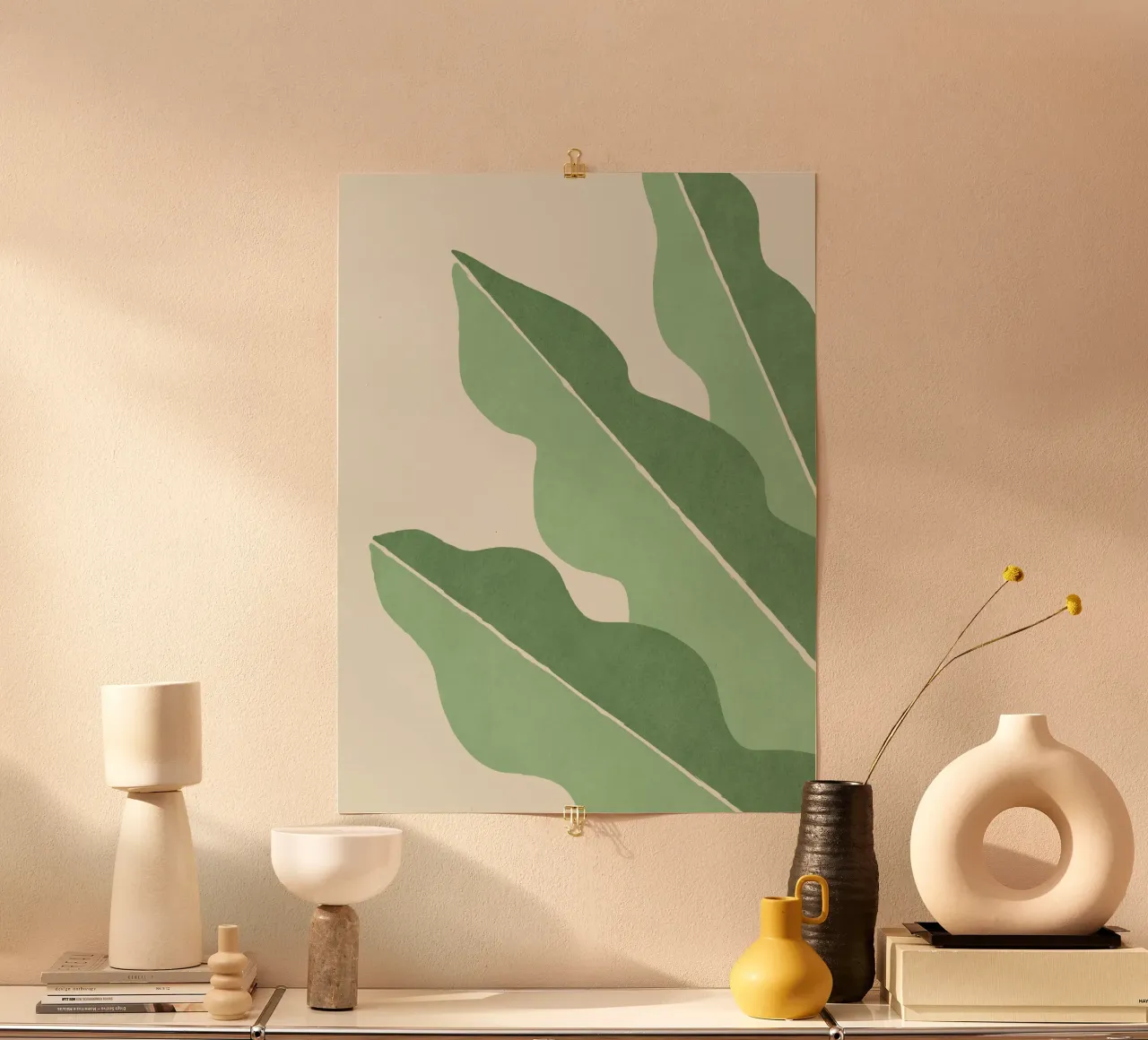 Color Block Abstract Leaf - Green poster by MoonlightPrint