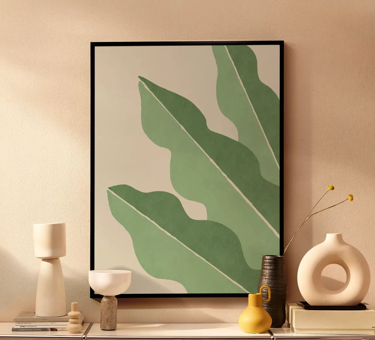 Color Block Abstract Leaf - Green poster by MoonlightPrint