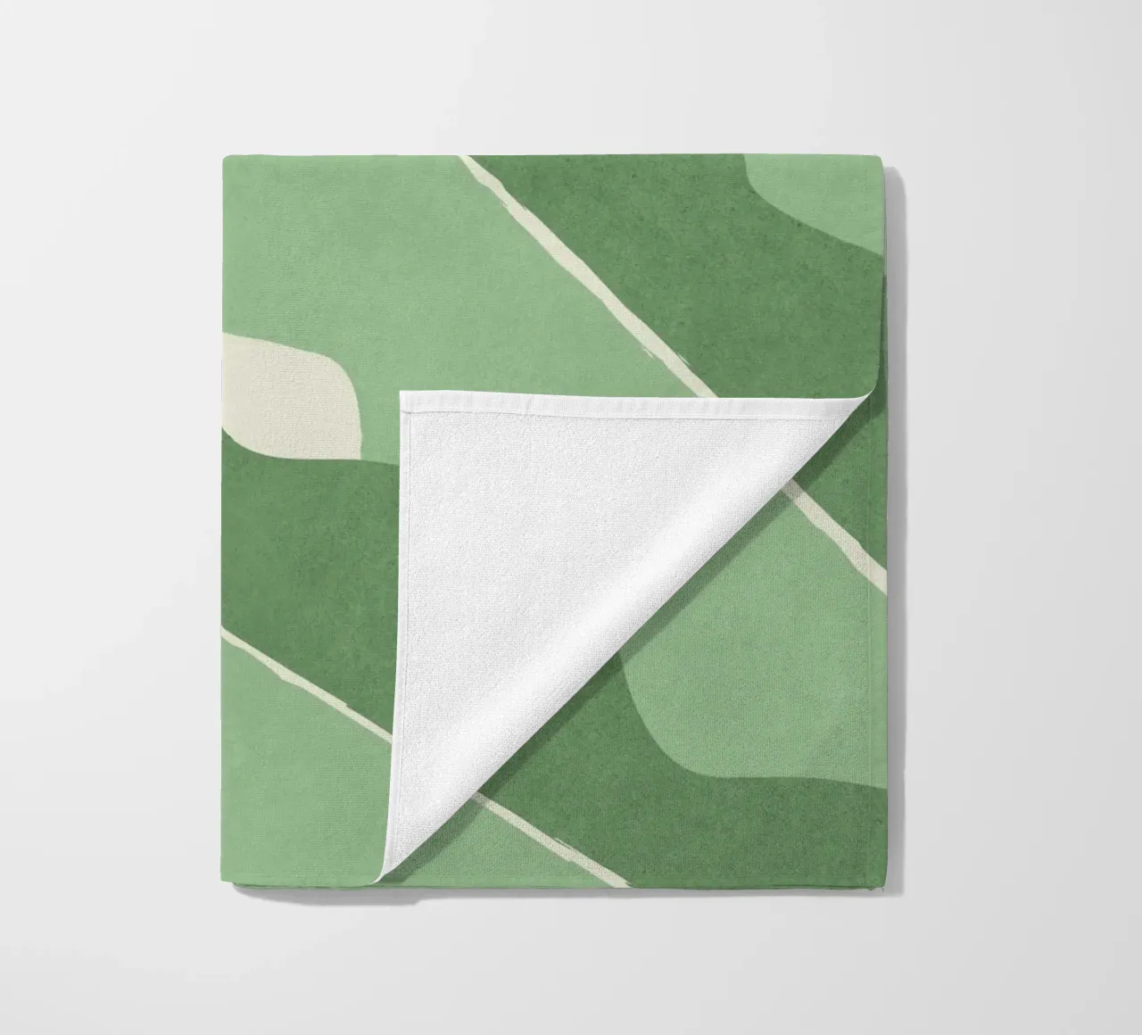 Feuille abstraite Color Block - Vert serviette de plage de MoonlightPrint