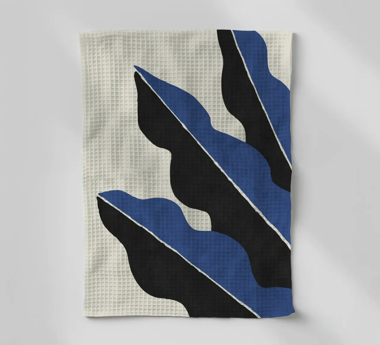 Feuille abstraite Color Block - Bleu Noir torchon de MoonlightPrint