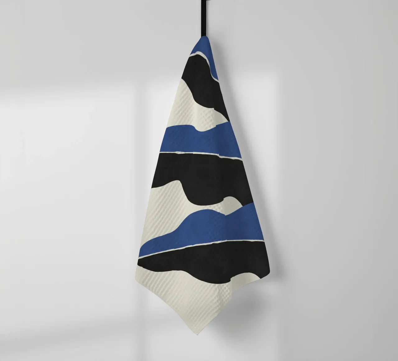 Feuille abstraite Color Block - Bleu Noir torchon de MoonlightPrint