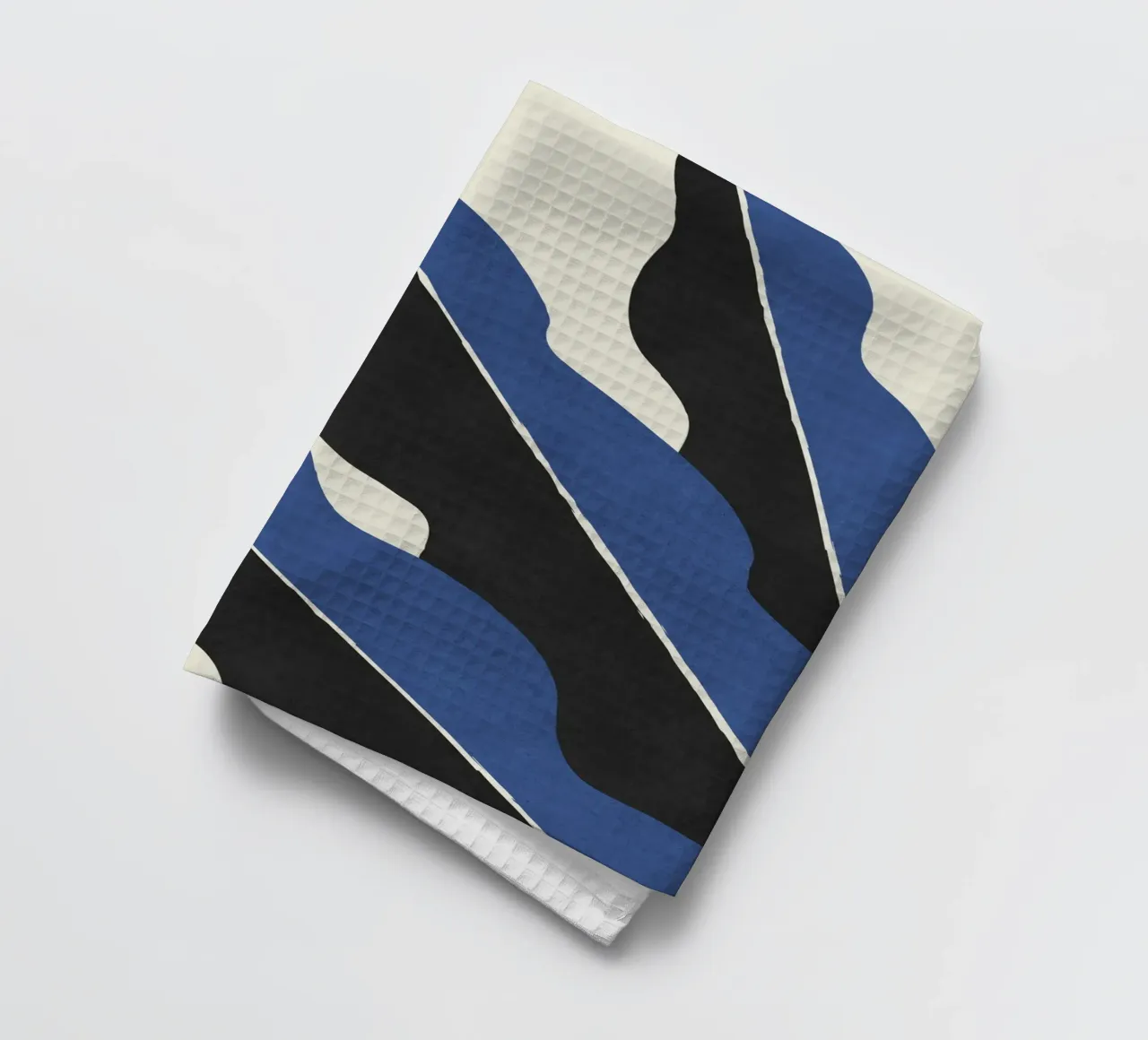 Feuille abstraite Color Block - Bleu Noir torchon de MoonlightPrint
