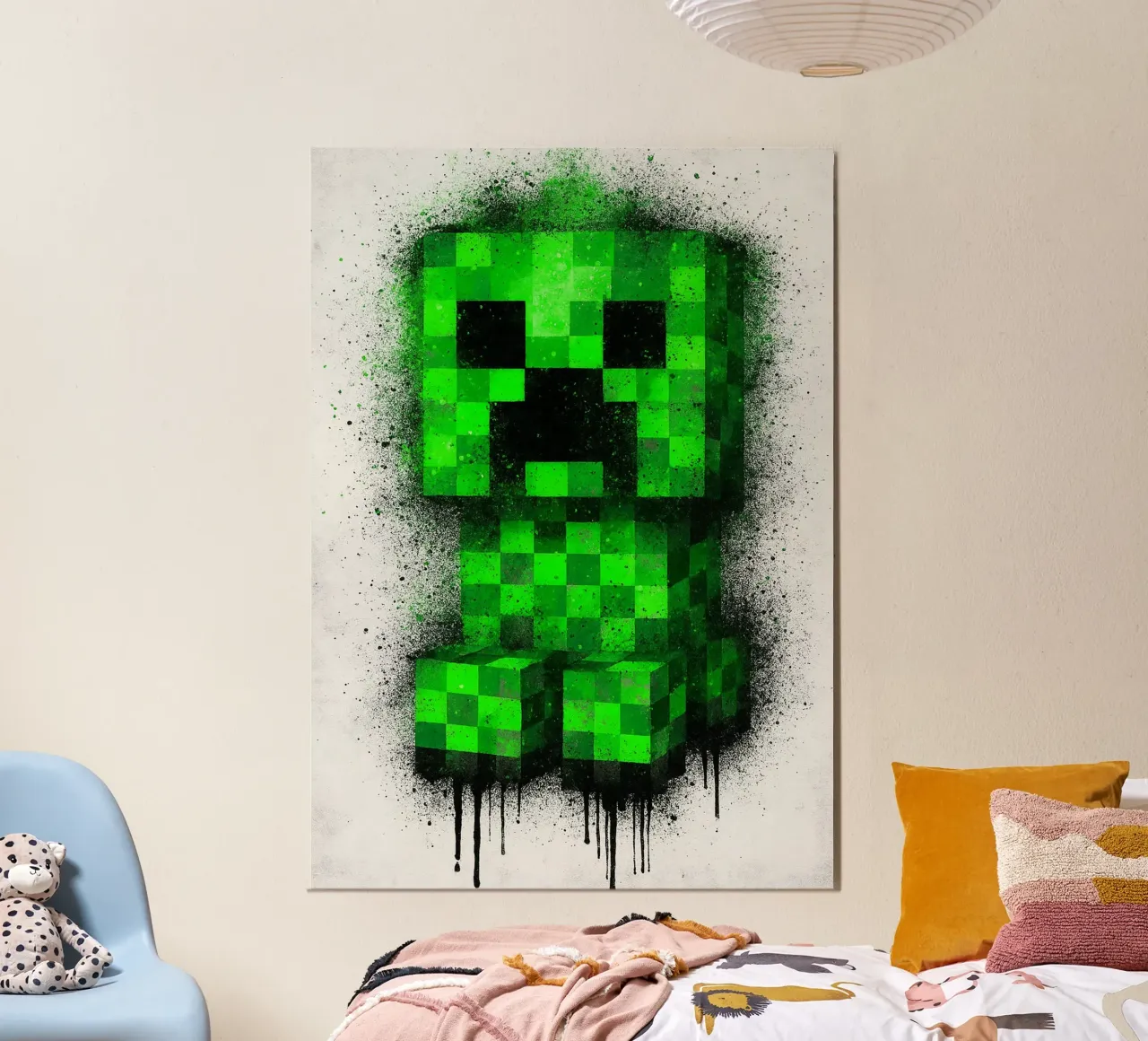 creeper MineCraft alluminio dibond da FreeArtStudio