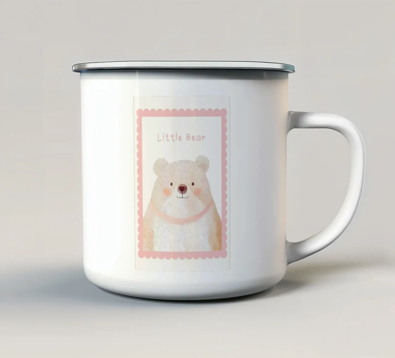 Stampa di un orso carino per la cameretta tazza in smalto da Little Lola