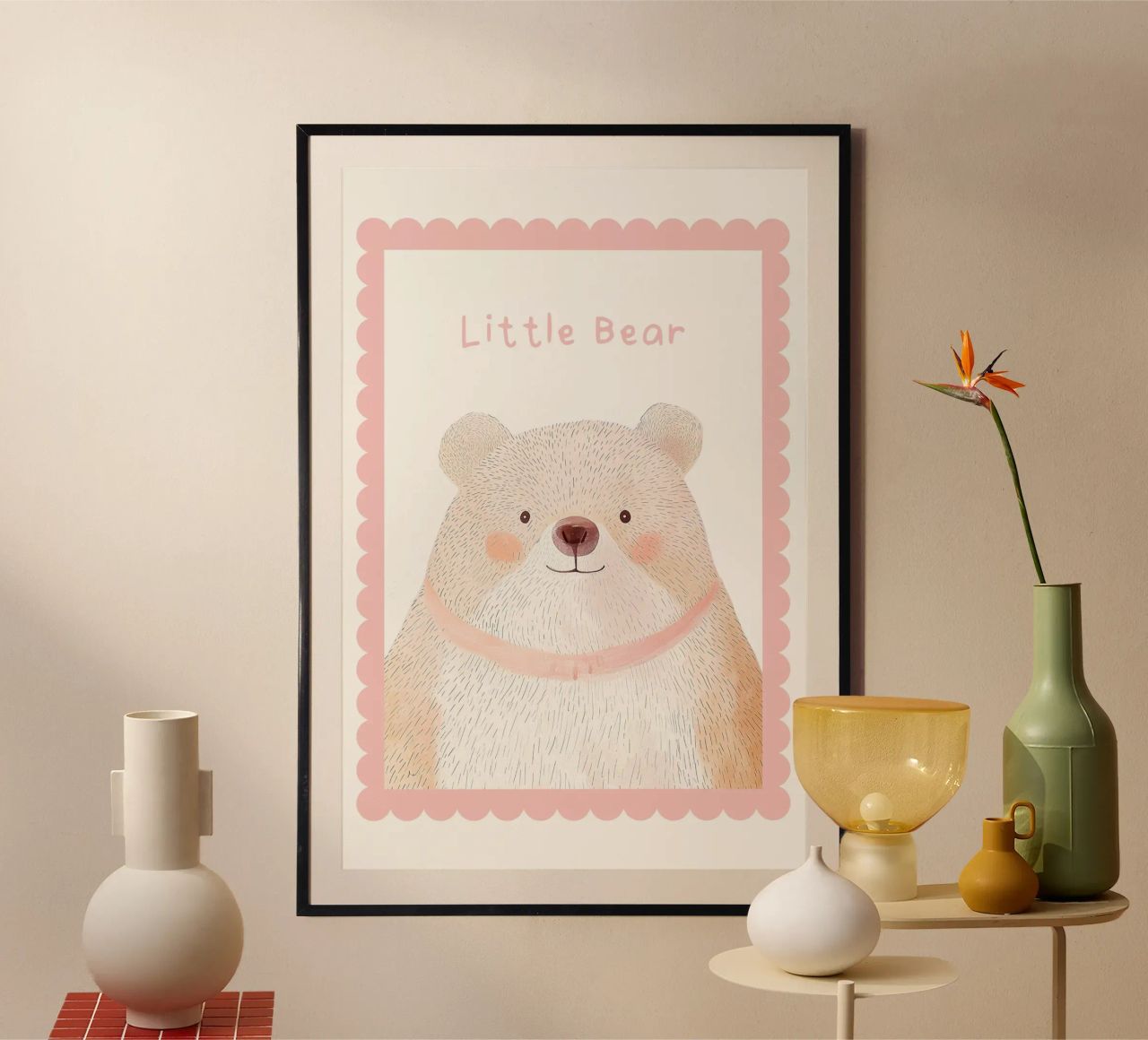 Niedlicher Bär Kinderzimmer Druck Poster von Little Lola