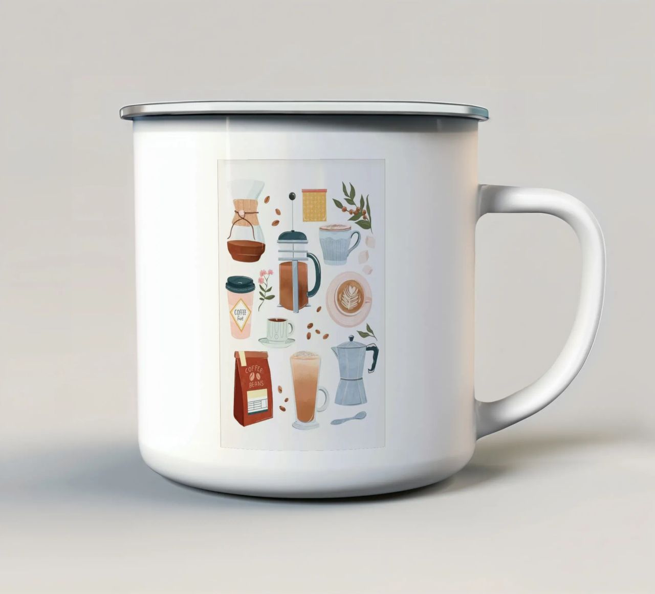 set da caffè tazza in smalto da Luke Yaeger