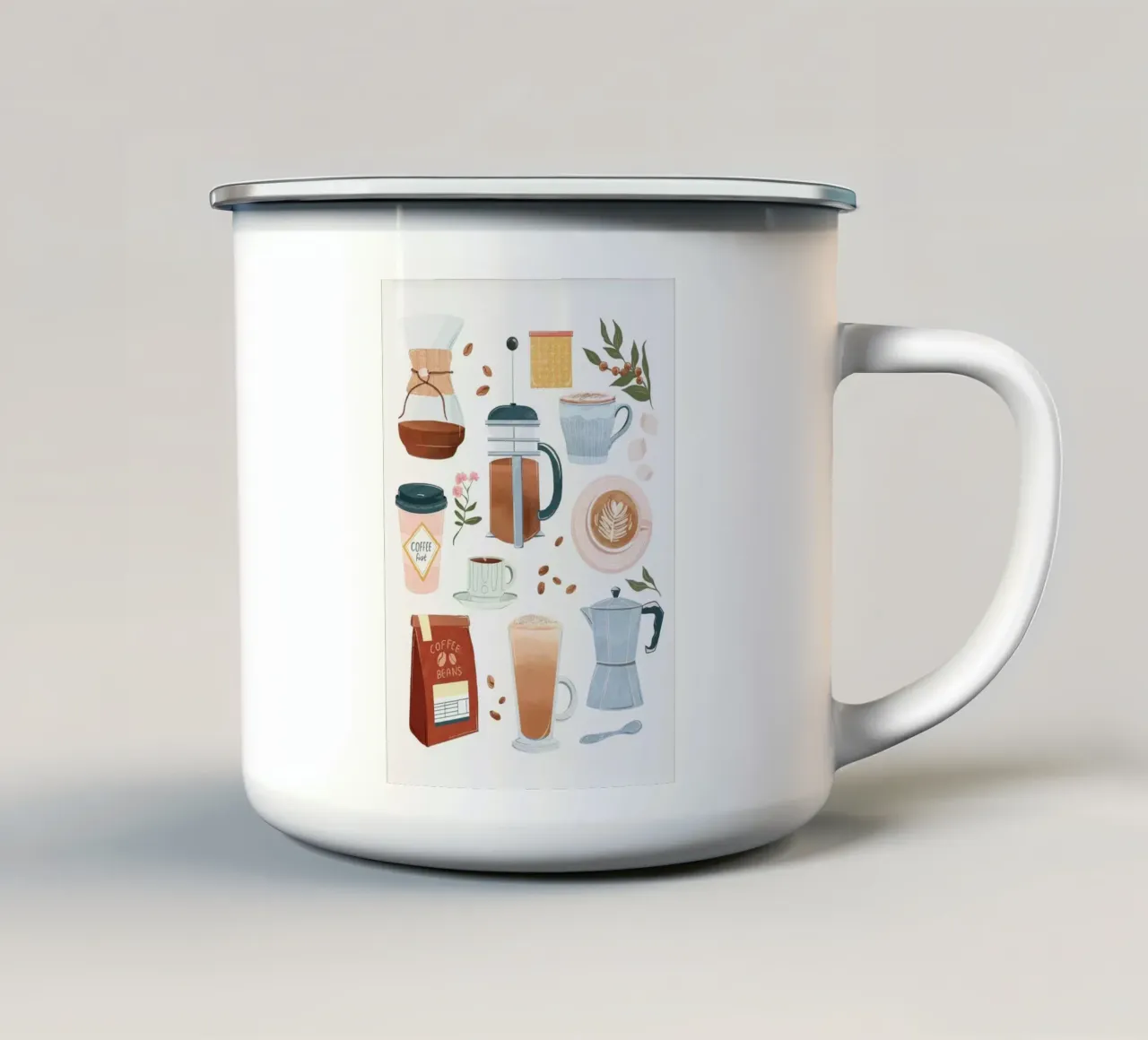 koffieset emaille mok van Luke Yaeger