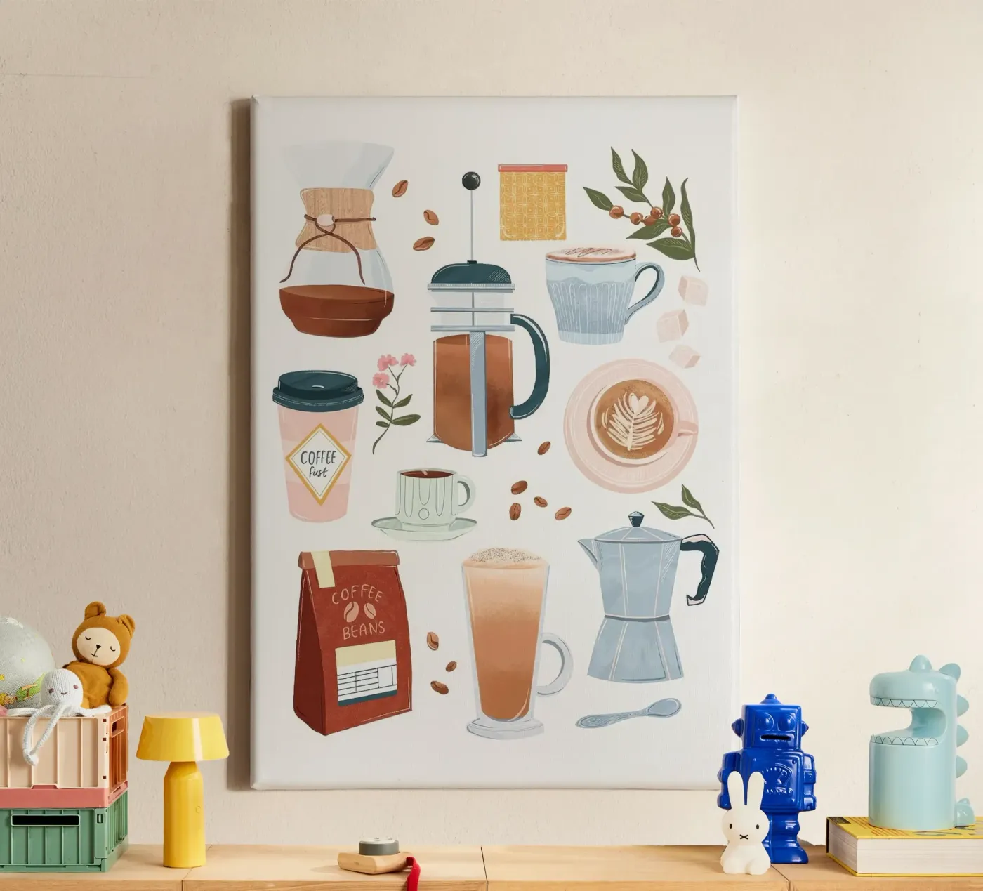coffee set canvas by Luke Yaeger