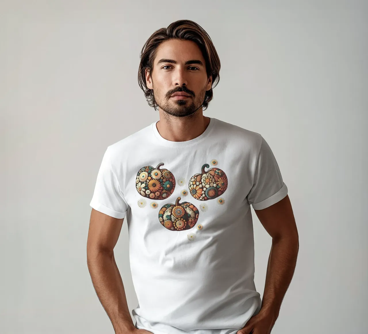 Citrouilles florales Abricot Orange t-shirt de SilverPegasus
