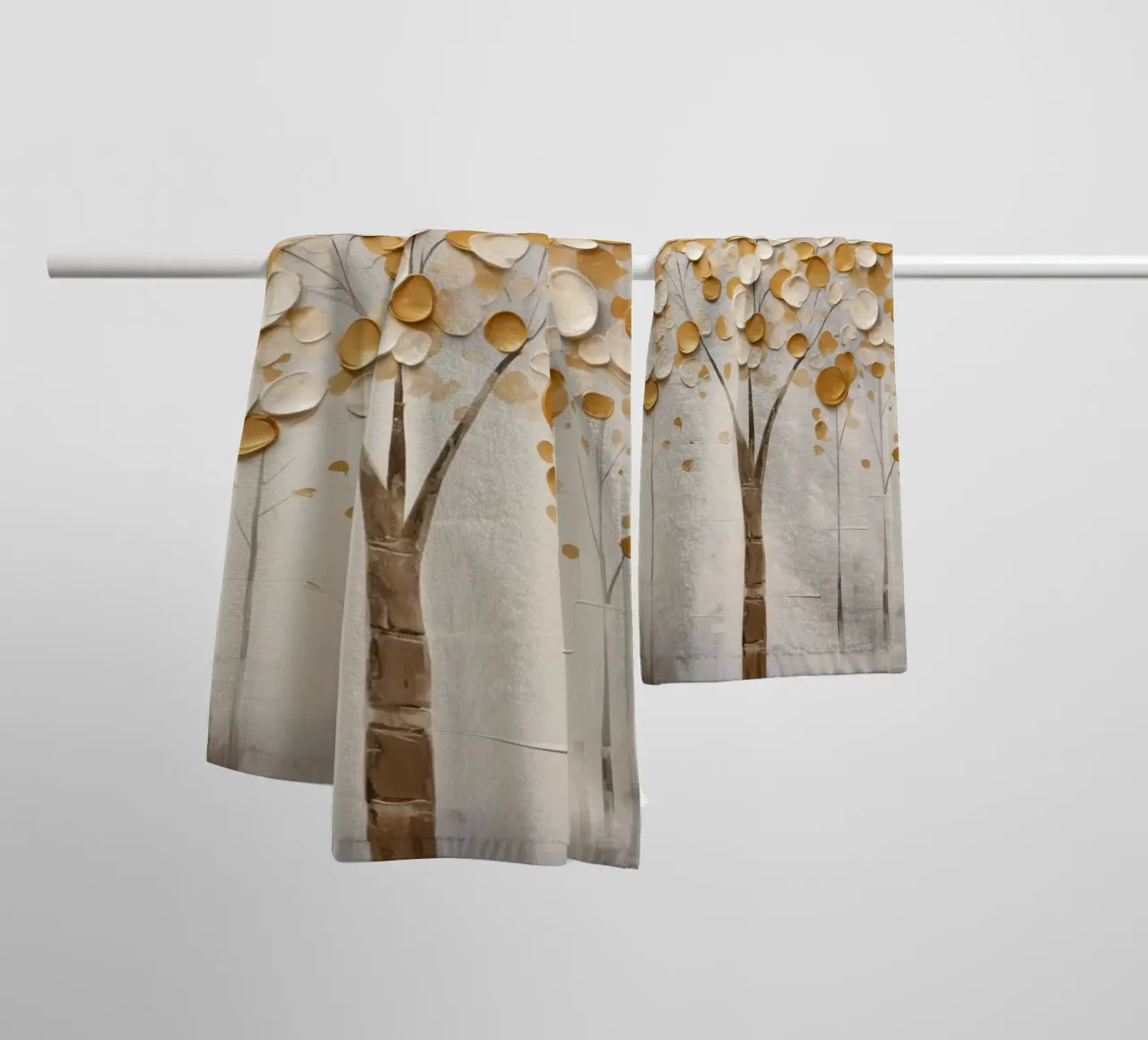 Abstract trees with golden tones towel by Imagine