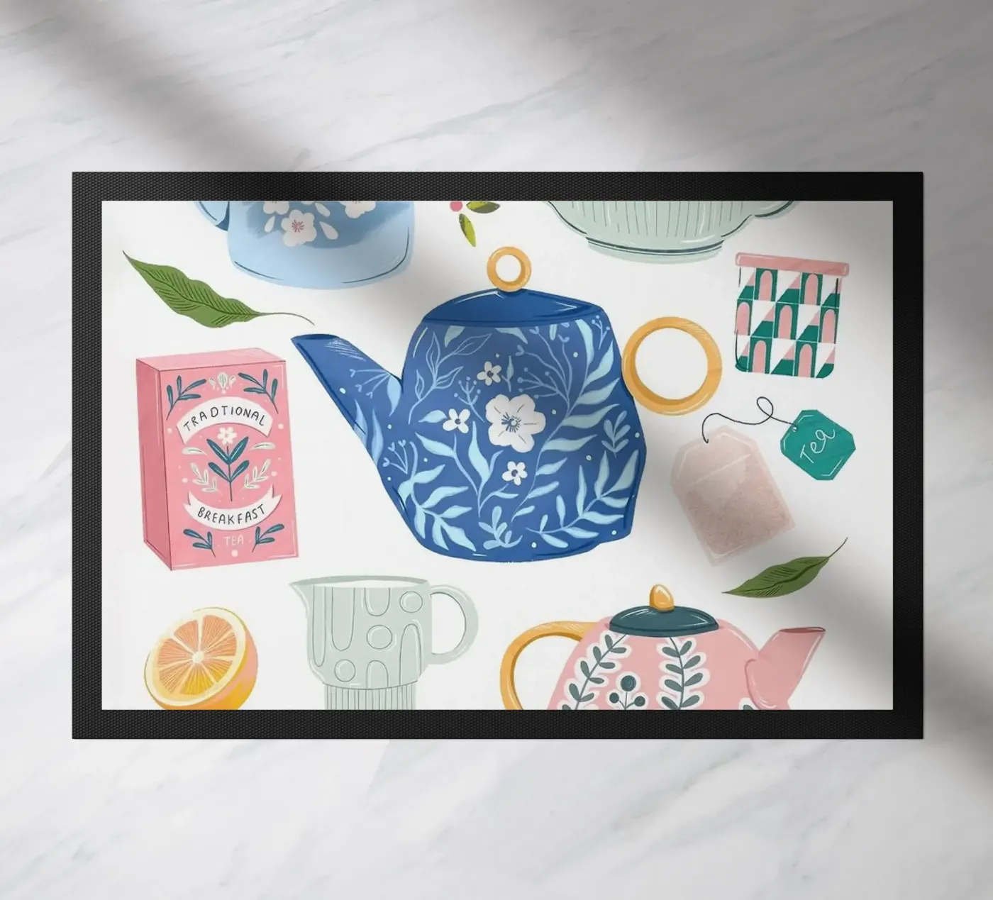 tea pot doormat by Luke Yaeger