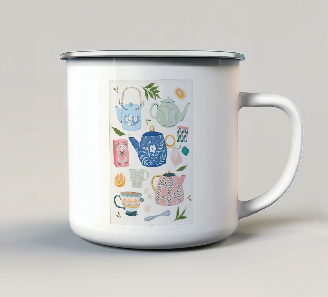 theepot emaille mok van Luke Yaeger