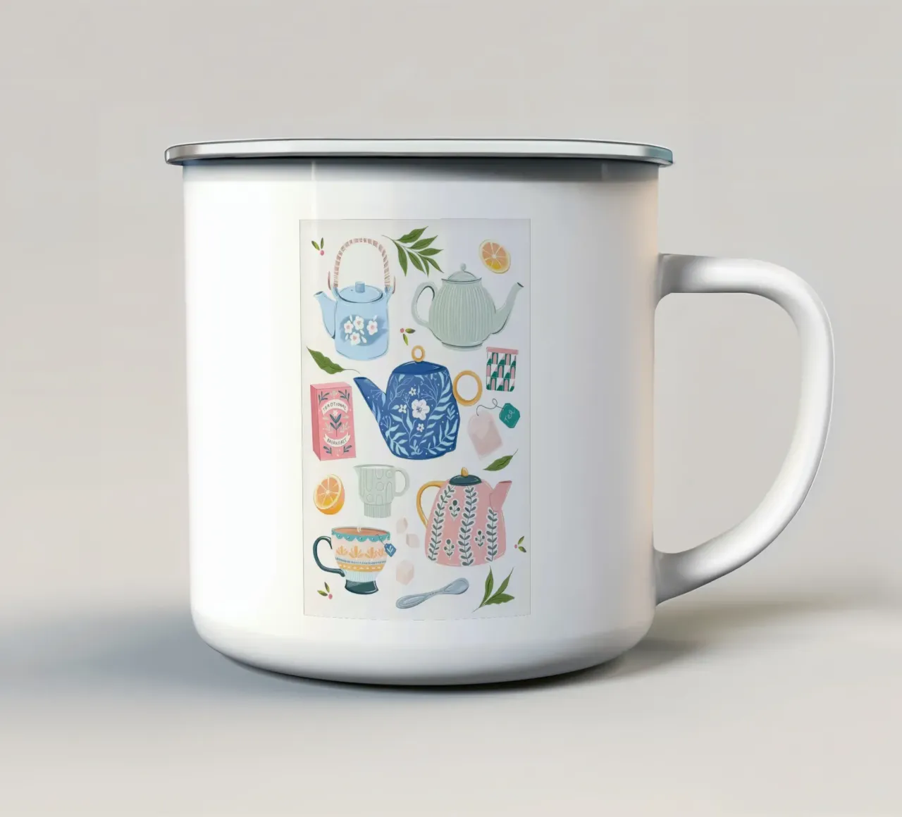 teiera tazza in smalto da Luke Yaeger