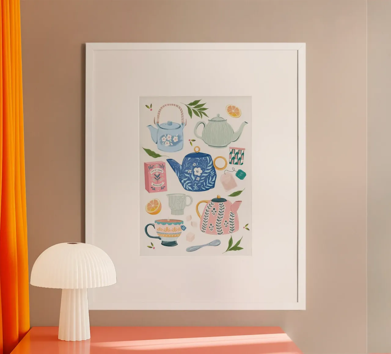 teiera poster con telaio in legno da Luke Yaeger