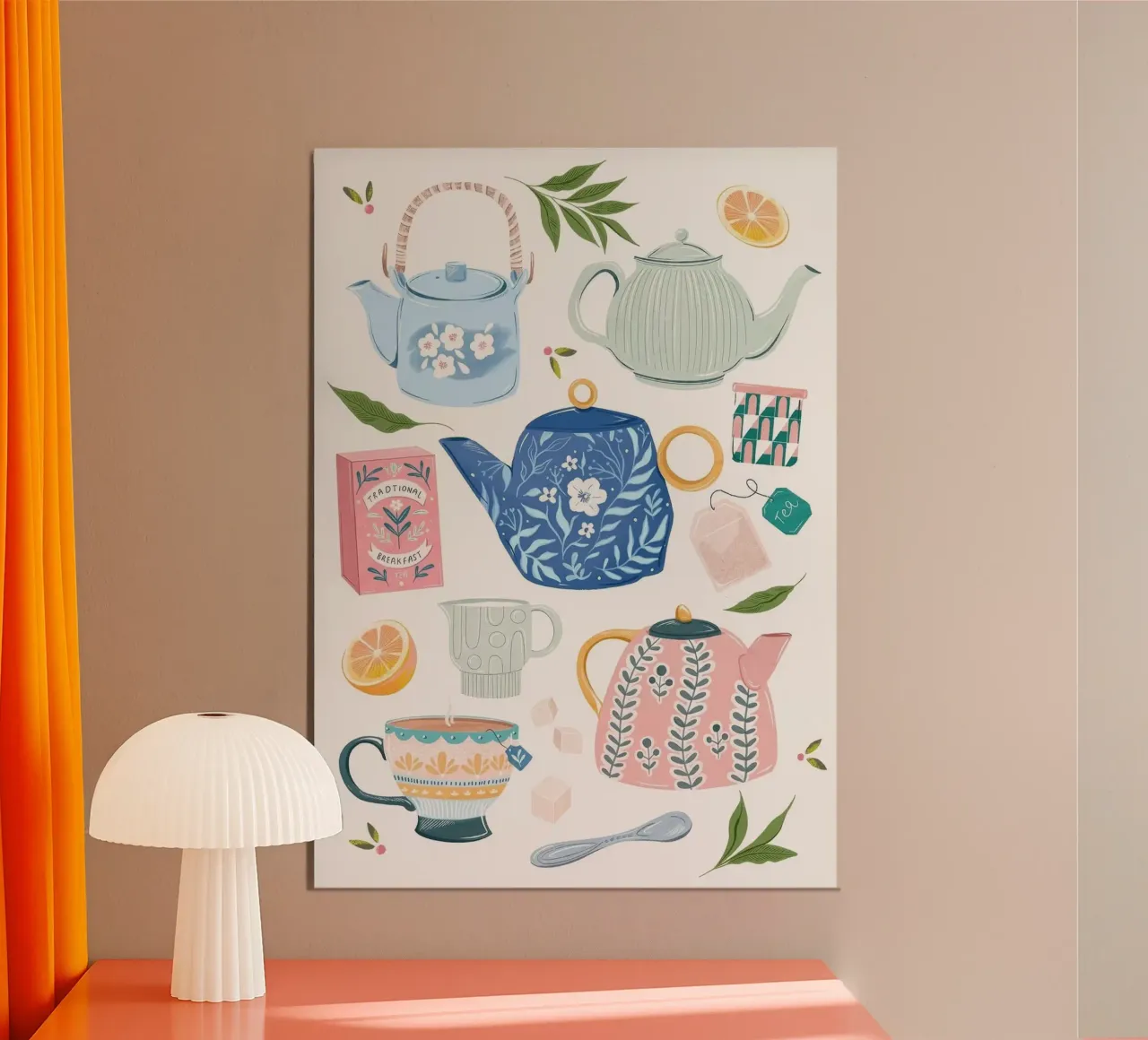 teiera poster con telaio in legno da Luke Yaeger