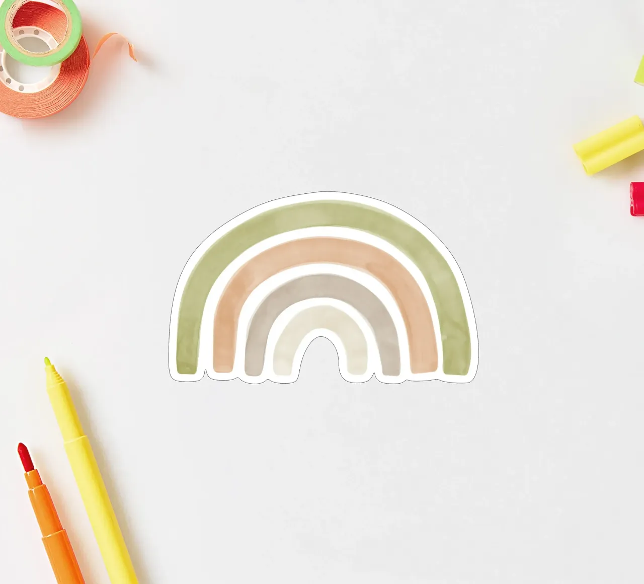 Erdtöne Regenbogen Sticker von NouveauPrints