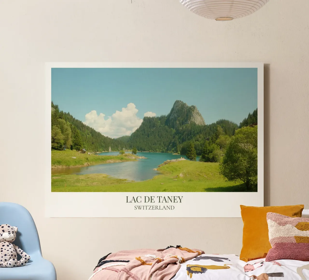 Lac de Taney: Switzerland canvas met Baklijst van FujiFrames