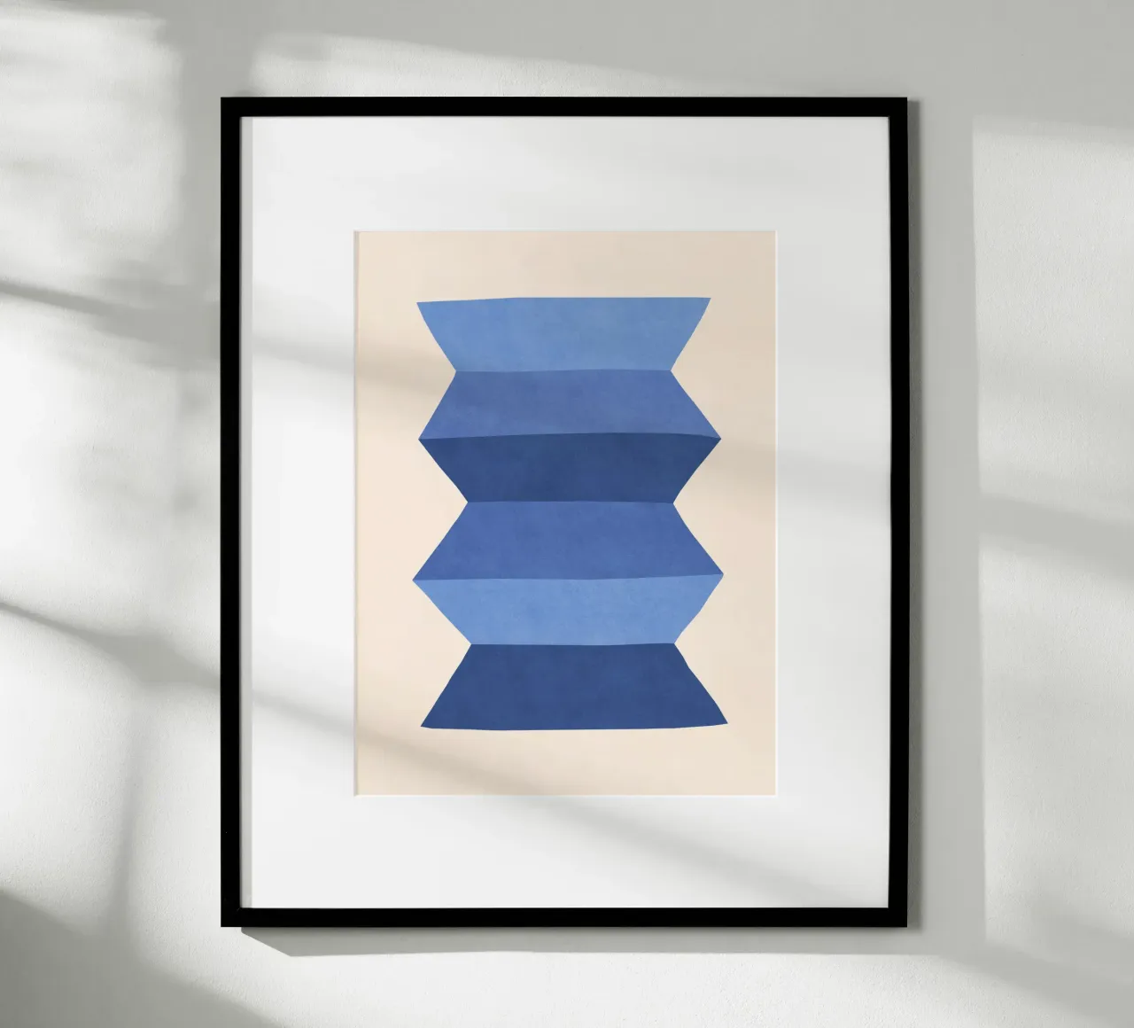 Vaso geometrico - Blu Navy Forma astratta, vaso astratto, po poster con telaio in plastica da MoonlightPrint