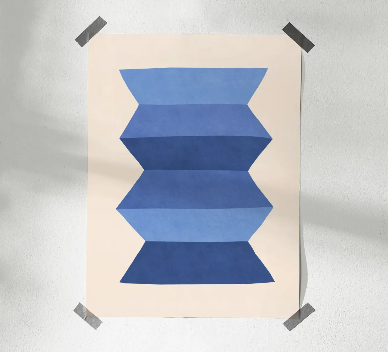 Vaso geometrico - Blu Navy Forma astratta, vaso astratto, po poster con telaio in plastica da MoonlightPrint