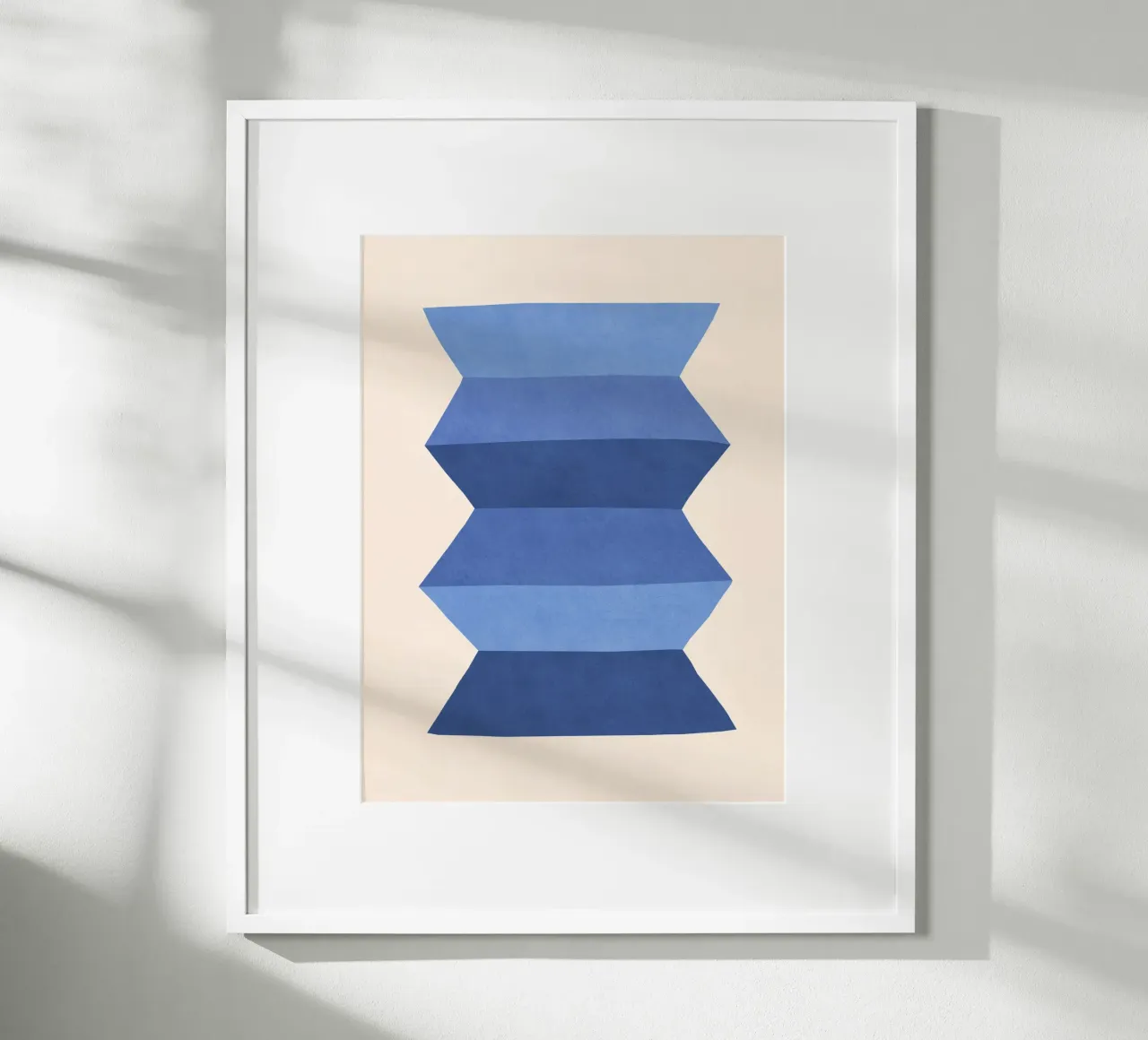 Vaso geometrico - Blu Navy Forma astratta, vaso astratto, po poster con telaio in plastica da MoonlightPrint