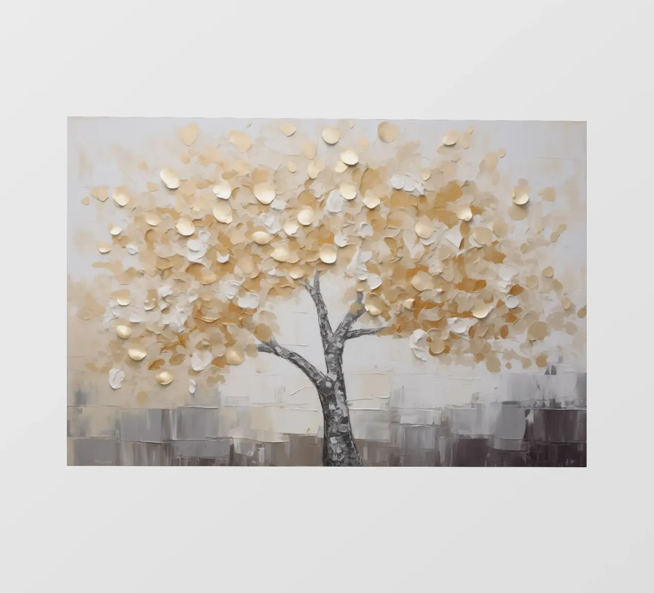 Albero con foglie d'oro telo in pvc da Imagine
