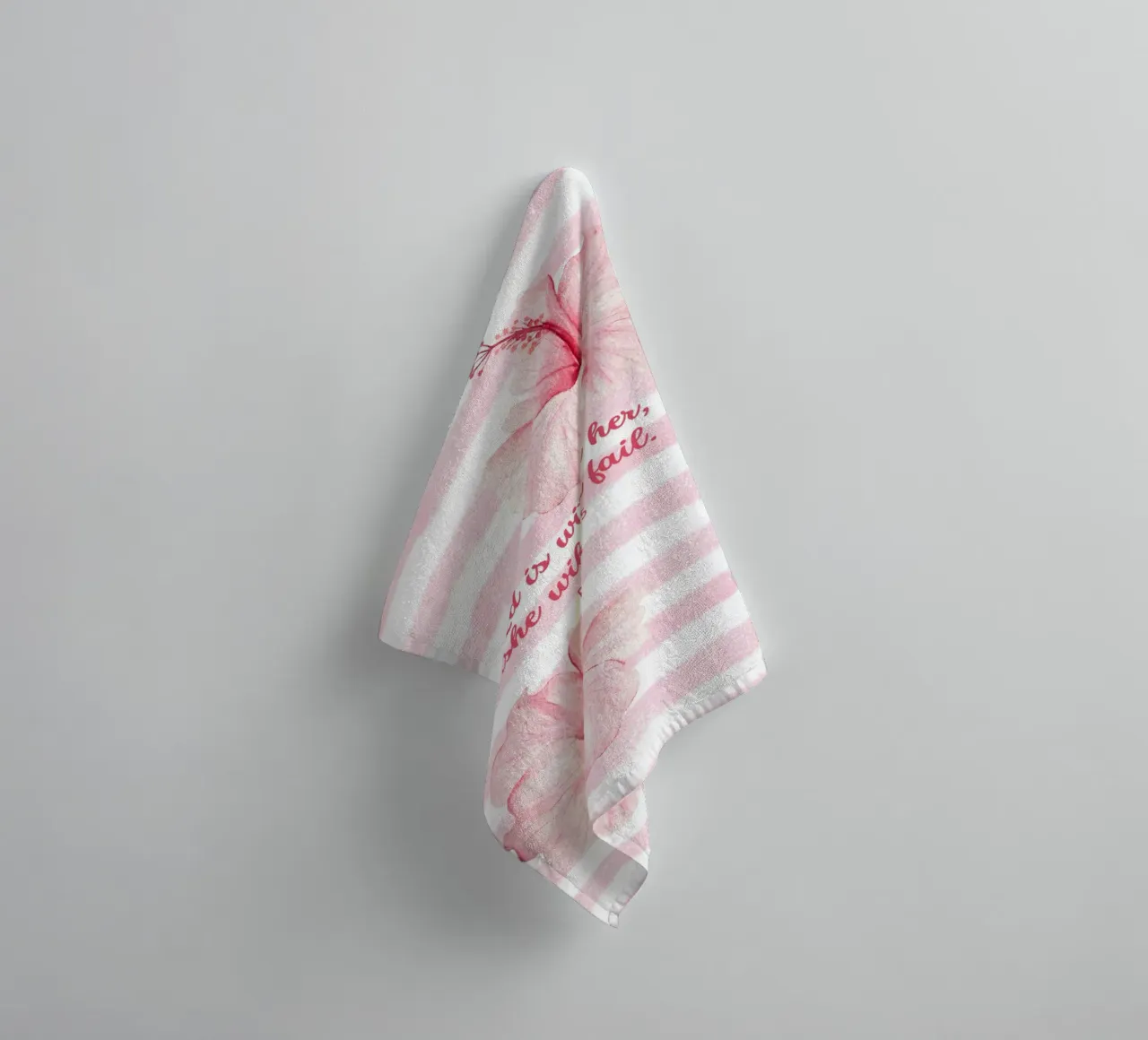 Hibiscus Flower in Pink Pattern with Christian Bible Verse asciugamano da bagno da Guiarts