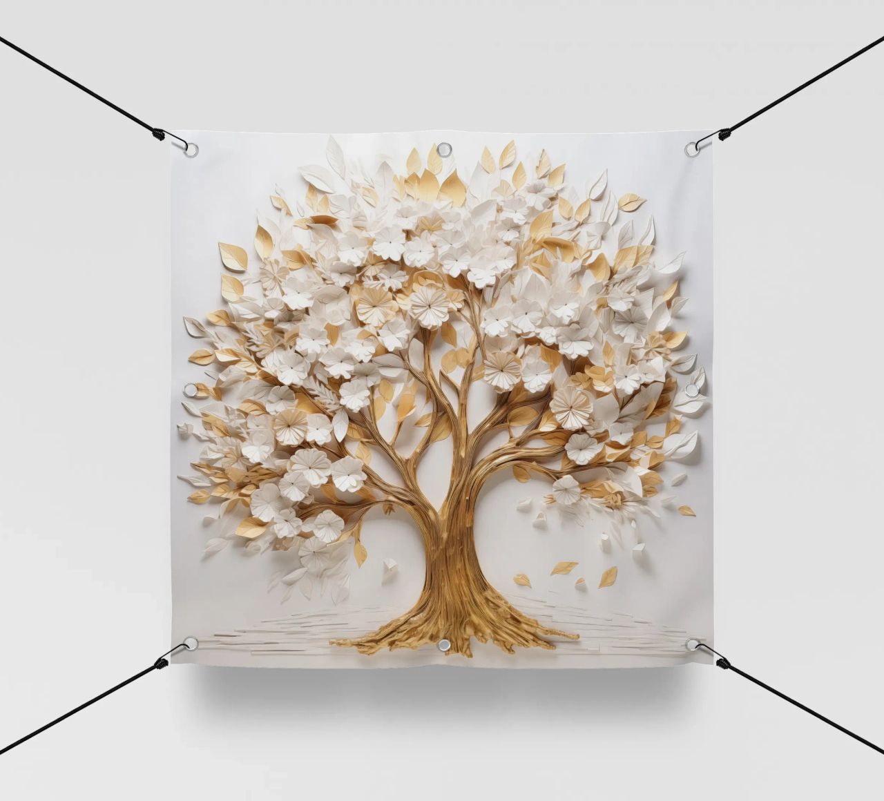 Albero con accenti dorati telo in pvc da Imagine