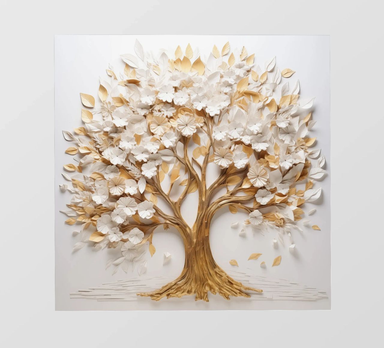 Albero con accenti dorati telo in pvc da Imagine