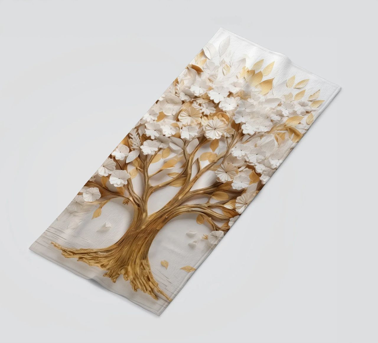 Albero con accenti dorati telo mare da Imagine