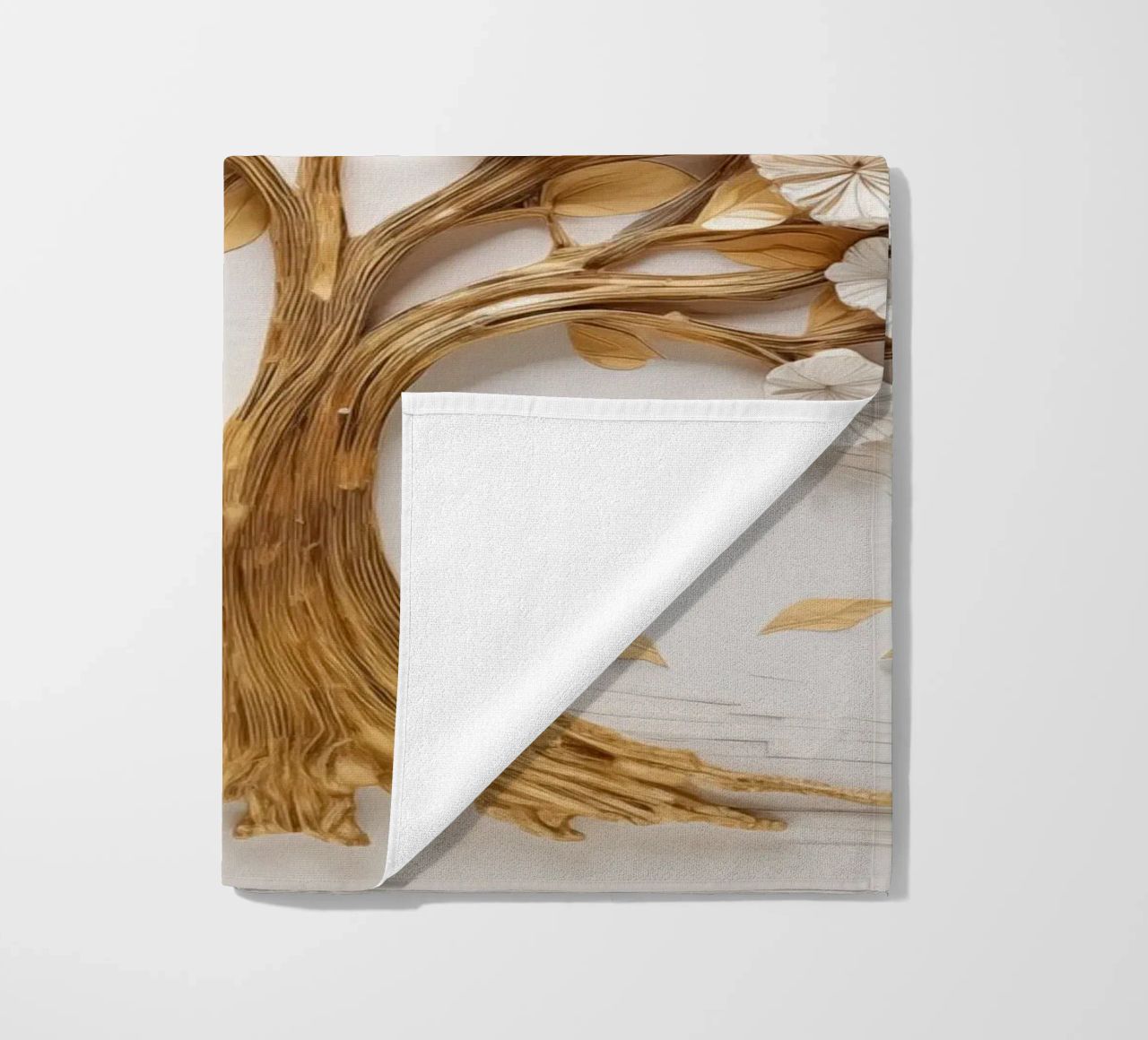 Albero con accenti dorati telo mare da Imagine