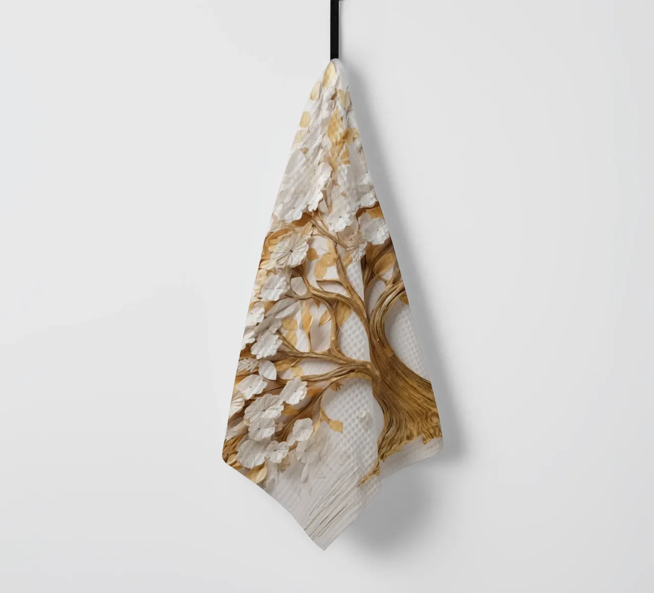 Albero con accenti dorati canovaccio da cucina da Imagine