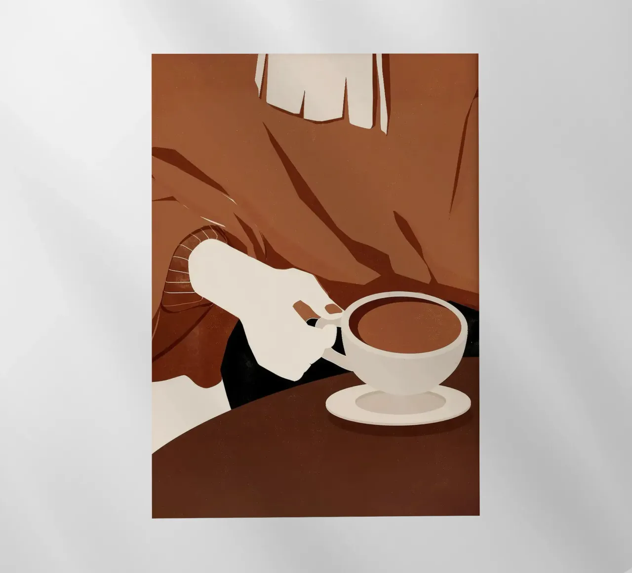 tazza da caffè piattino maglione a mano pellicola backlit da Luke Yaeger