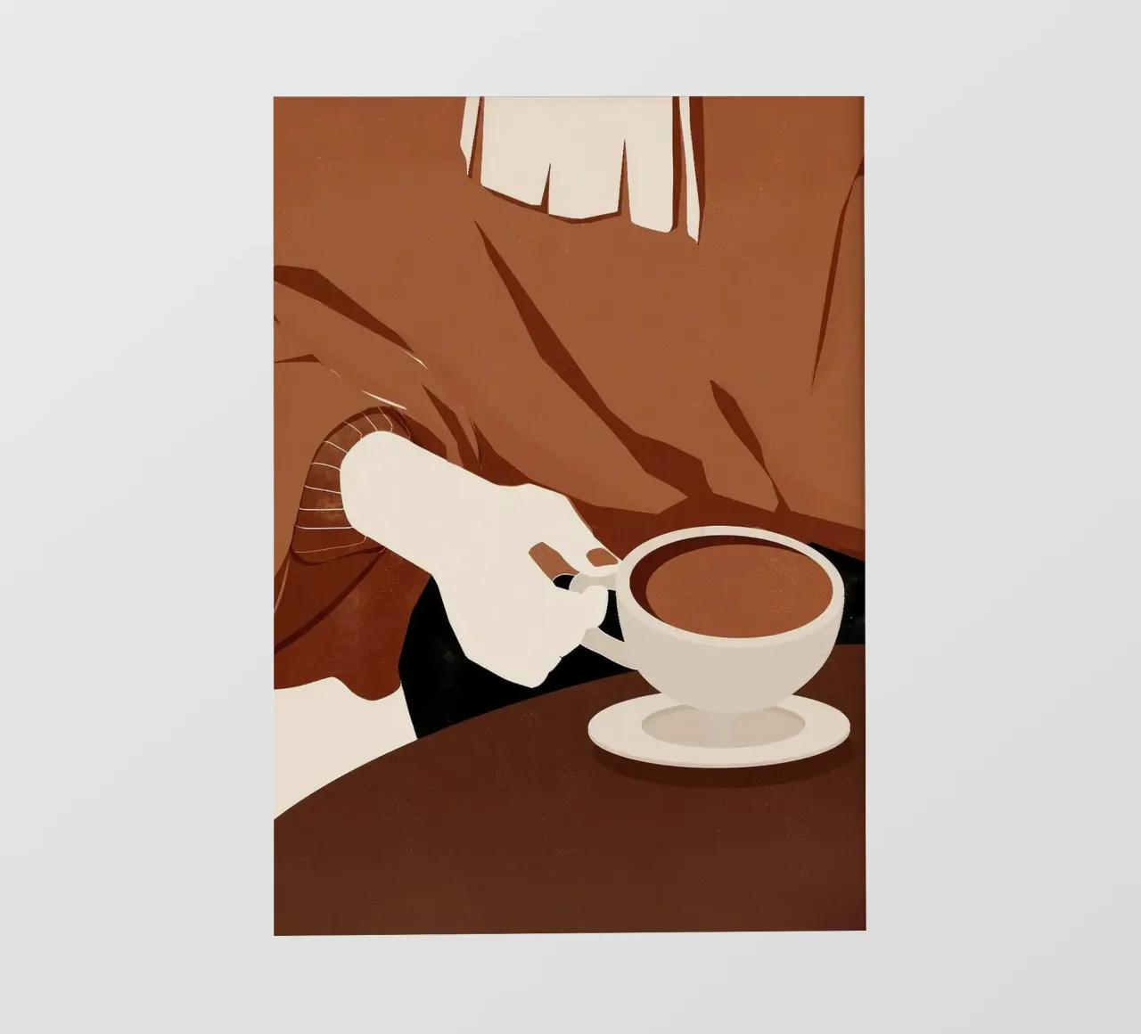 tazza da caffè piattino maglione a mano pellicola backlit da Luke Yaeger