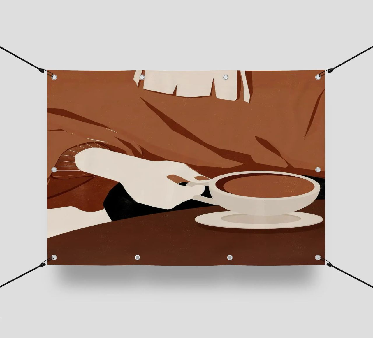 tazza da caffè piattino maglione a mano telo in pvc da Luke Yaeger