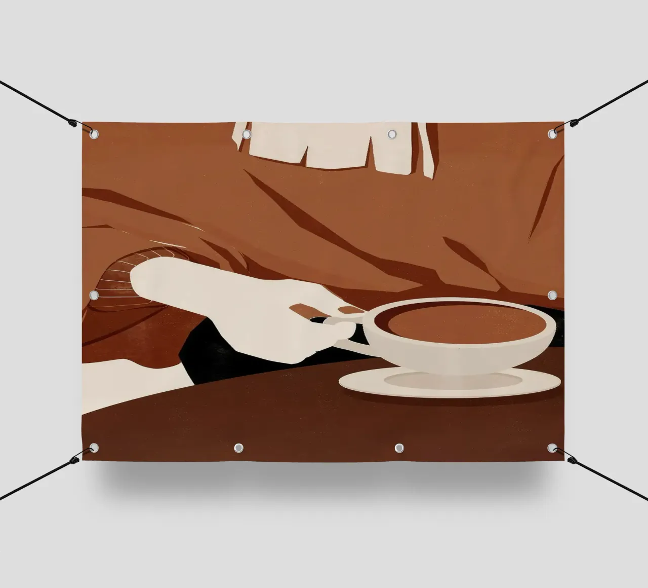 coffee cup saucer hand sweater pvc cover by Luke Yaeger