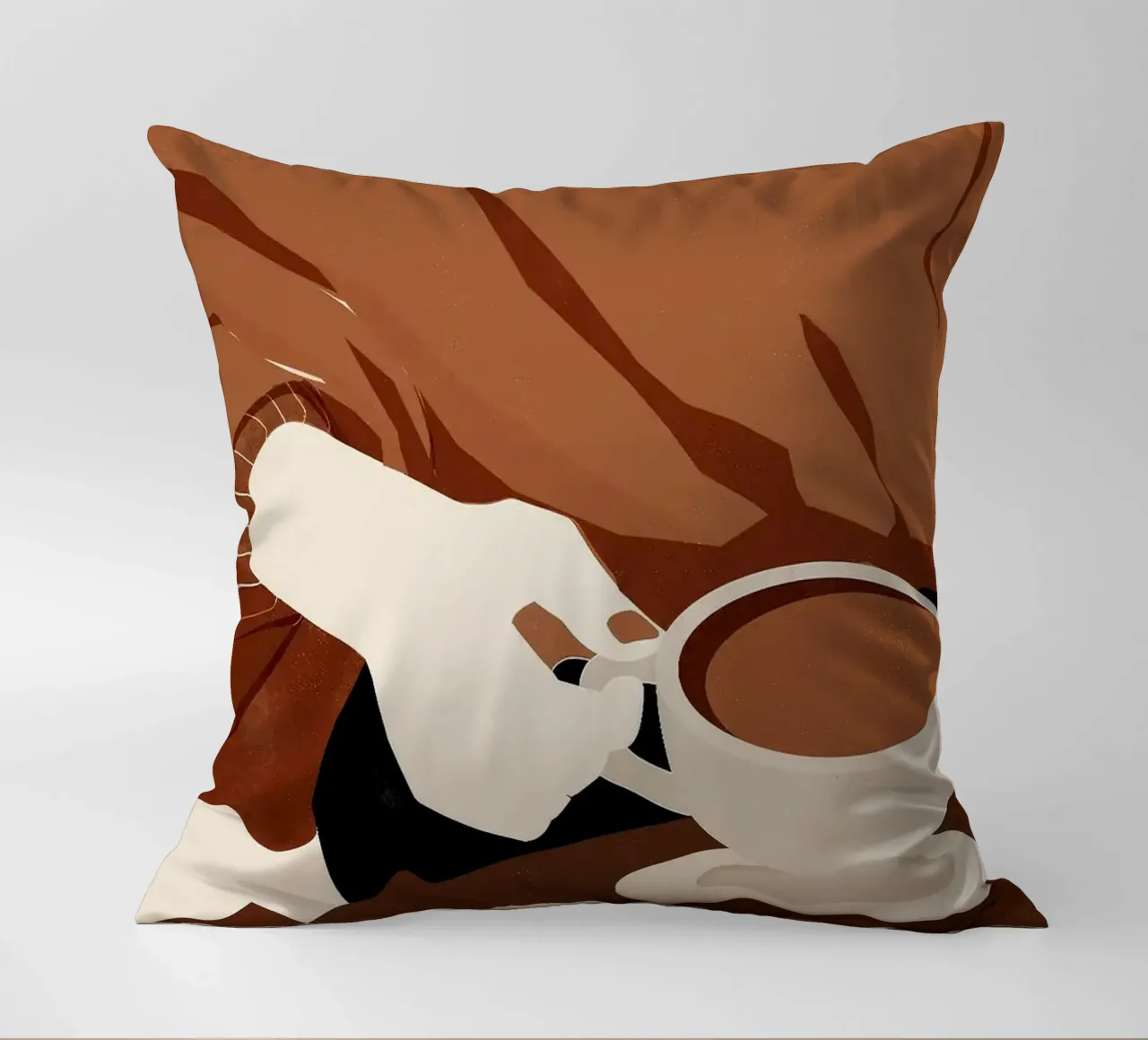 Kaffeetasse Untertasse Hand Pullover Kissen von Luke Yaeger